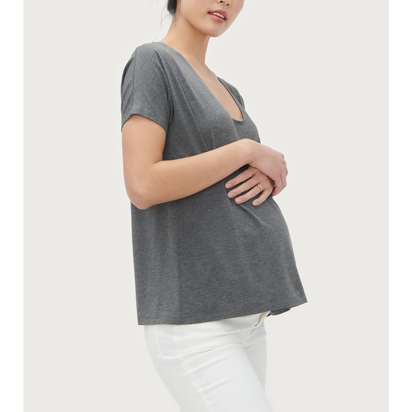 Hatch Tops - Hatch The Perfect Grey Viscose Vee Size 0
